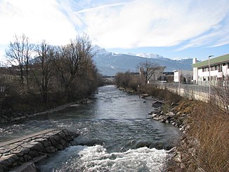 Die Sill unmittelbar vor der Mündung in den Inn