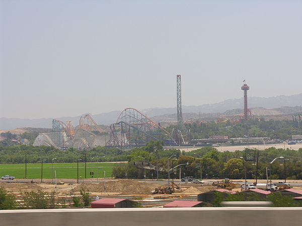 Six Flags Magic Mountain from Interstate 5