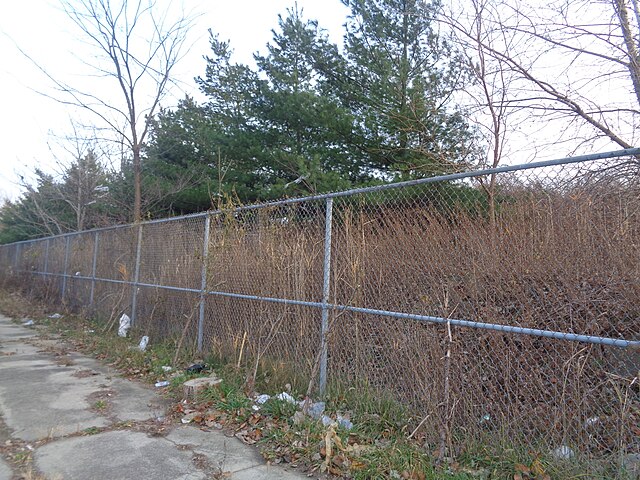 The fencing closing off the Spring Creek North Preserve, looking from Flatlands Avenue