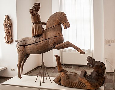 木彫像。ゴットルプ城（英語版）所蔵（1500年頃）