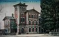 Polski: Budynek dworca Kolei Iwangorodzko-Dąbrowskiej w Strzemieszycach Wielkich, pocztówka R. Brandysa 1917