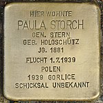 Stumbling stone for Paula Storch (Heidelberg) .jpg