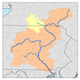 Susquehanna River watershed with the Chemung River watershed highligted.png