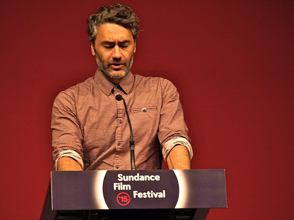 Waititi speaking at 2015 Sundance Film Festival