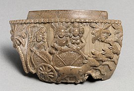 The Moon God Chandra (possibly) in His Chariot with Wife and Attendant, 2nd-1st century BCE, Shunga period, West Bengal