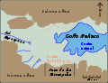 Mapa de las Termópilas donde se compara la línea de costa actual con la del 480 aC. Aparece en es:Batalla de las Termópilas