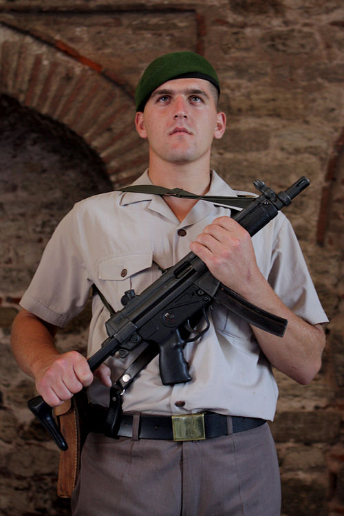 A Turkish Gendarmerie General Command trooper on guard at Topkapı Palace in Istanbul