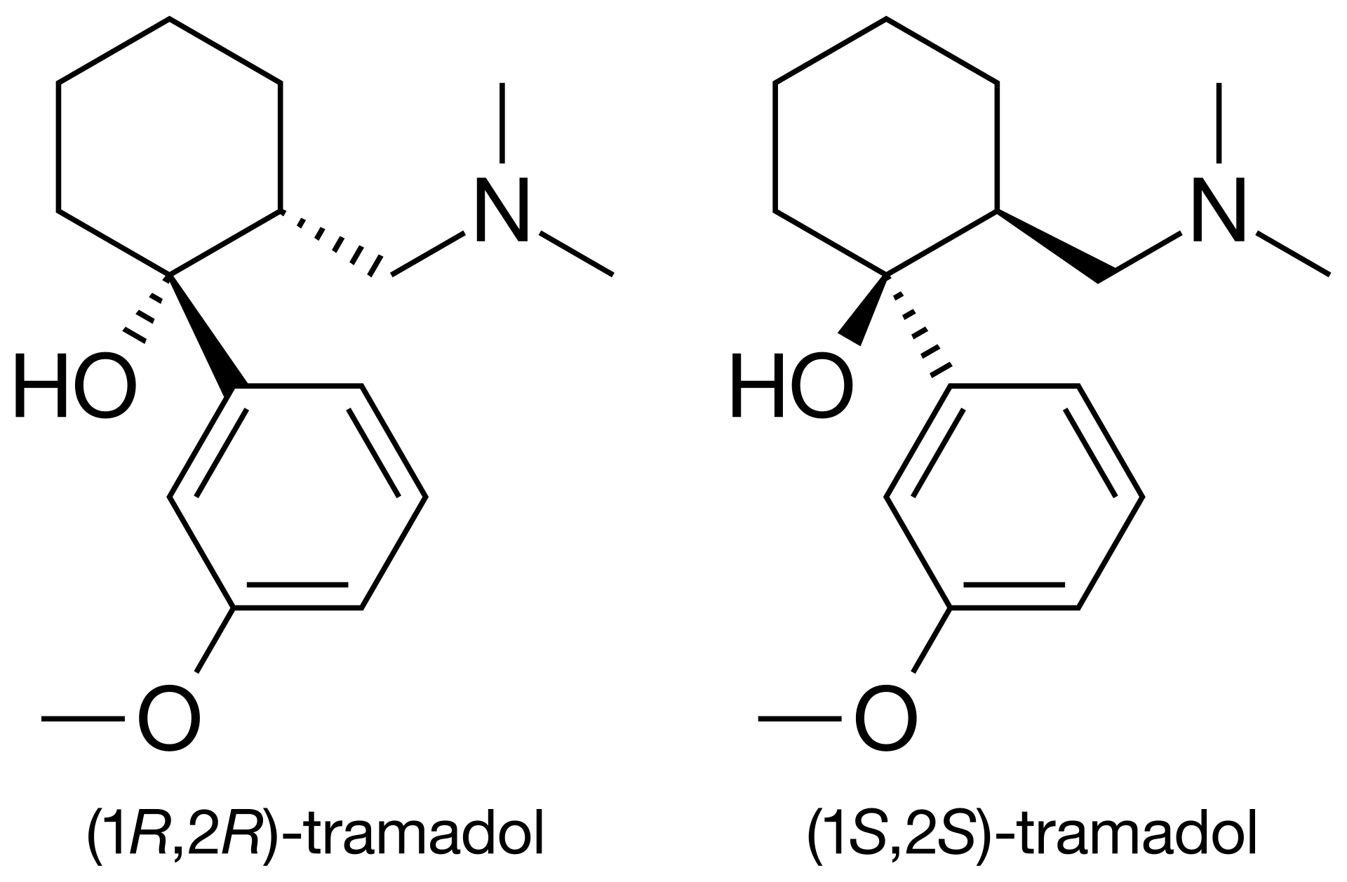 Tramadol kopen. Chemische structuur van Tramadol.