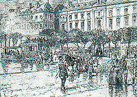 Steam tram near the theatre in the early 1880s Tramway Rouen2.jpg