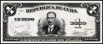 Obverse of the one-peso silver certificate
