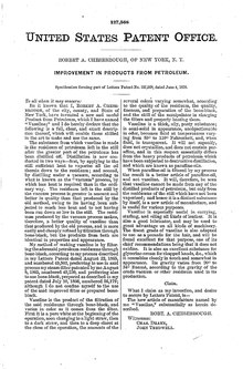 Original US patent application for the Vaseline product US127568 Vaseline patent.TIF