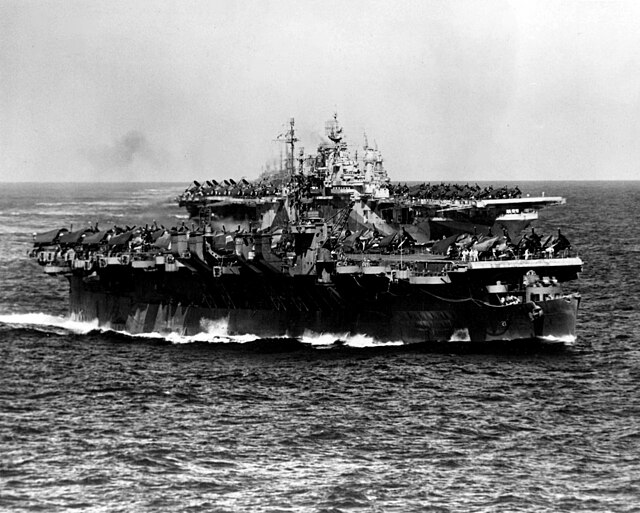 Langley leads Task Group 38.3 into Ulithi anchorage, 12 December 1944.
