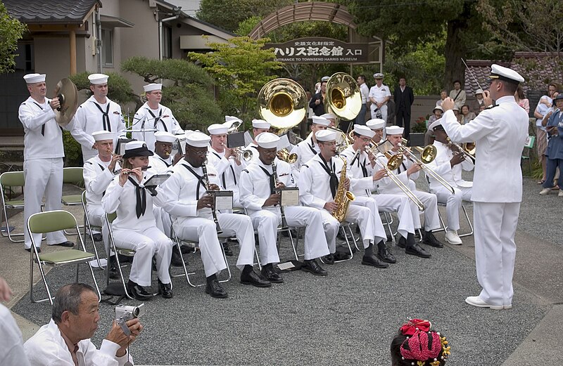 File:US Navy 050520-N-9851B-013 The 7th Fleet Band performs before a ceremony memorializing the Sailors who died on Commodore Matthew Perry's journey to Japan.jpg