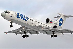 Tu-154M RA-85727 společnosti UTair Aviation přistává na letišti Moskva-Vnukovo