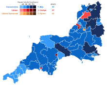 Election results in 2017 United Kingdom General Election 2017 Results Map (South West England).svg