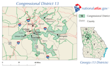 Câmara dos Representantes dos Estados Unidos, Distrito 13 da Geórgia map.png