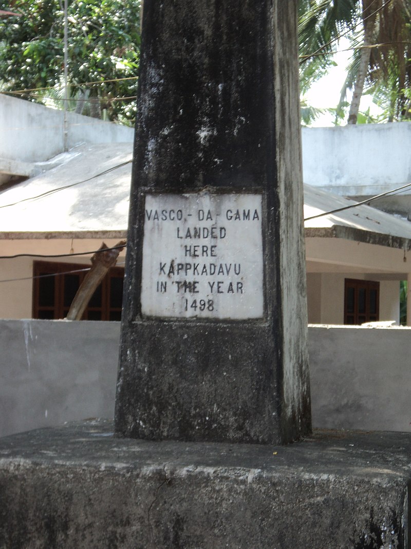 The landmark stupa at Kappad beach, near Calicut (now Kozhikode) in Kerala, India, that commemorates Vasco da Gama's landing in 1498