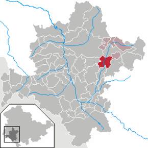 Poziția Viernau pe harta districtului Schmalkalden-Meiningen