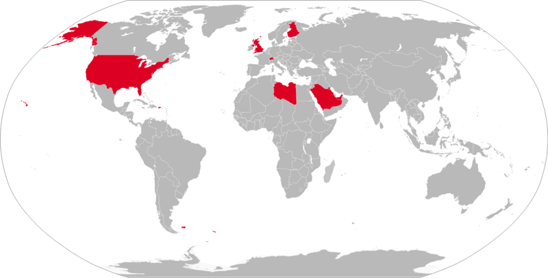 Map with former Vigilant operators in red