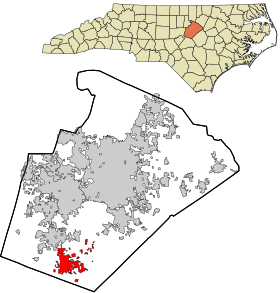 Wake County North Carolina incorporated and unincorporated areas Fuquay-Varina highlighted.svg