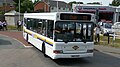 English: Wightbus 5804 (HW54 DCO), a Dennis Dart SLF/Plaxton Pointer 2, turning from Wellington Road into Carisbrooke Road, Carisbrooke, Isle of Wight, on school route 103 to Chale via Bowcombe, Shorwell, Farriers Way and Chale Green.