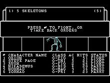 Screenshot of Wizardry 1 for the IBM PC on level 1 of the maze Wizardy1.jpg