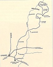 Карта боевого пути Козякского партизанского отряда