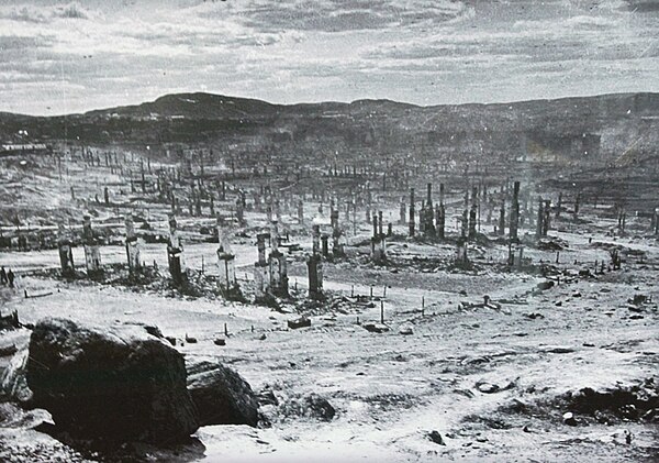 War destruction in Murmansk (1942)