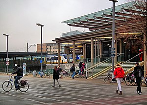 Station building with main entrance