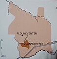 Carte des paroisses de Plounéventer et Lanneuffret