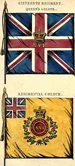 Regimental colours, 1848 16th Foot colours.jpg