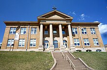 The original McDonell High School is now a public arts center. 2009-0620-ChippewaFalls-Heyde.jpg