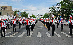 2013 Cardinal Marching Band - Opening Act for the Kentucky Derby Festival Pegasus Parade on Boardway in Louisville 2013 CMB Pegasus Parade IMG 1828.jpg