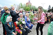 Русский: День Победы в Донецке