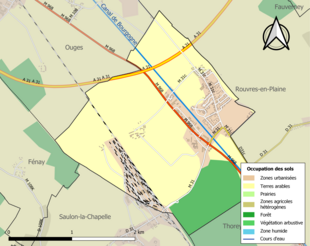 Kolorowa mapa przedstawiająca użytkowanie gruntów.