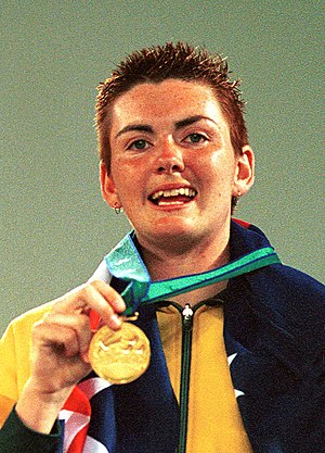 301000 - Athletics track 200m T38 Lisa McIntosh gold medal - 3b - 2000 Sydney medal photo.jpg