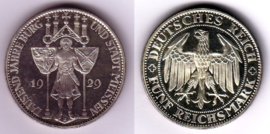 5 Reichsmark 1929 E, Tausend Jahre Burg und Stadt Meißen