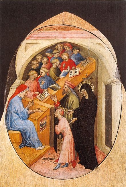 The Saint Augustine Taken to School by Saint Monica, by Niccolò di Pietro 1413–15