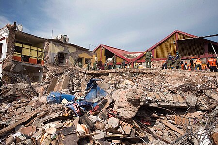Aftermath of the 2017 Chiapas earthquake in the Istmo region.