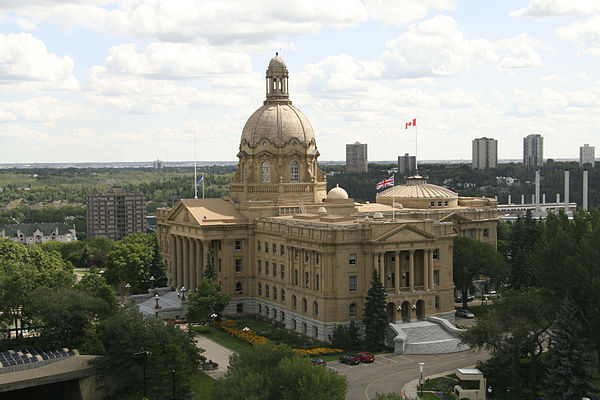 The Alberta Legislature Building has housed the chamber of the Legislative Assembly since its completion in 1913.