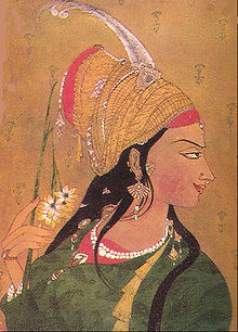 Anarkali as illustrated on the title page of Imtiaz Ali Taj's book in 1922