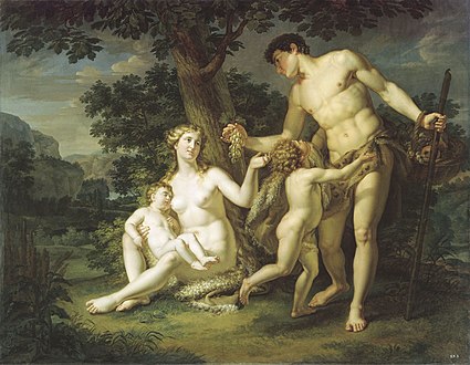 Adam and Eve with their children
