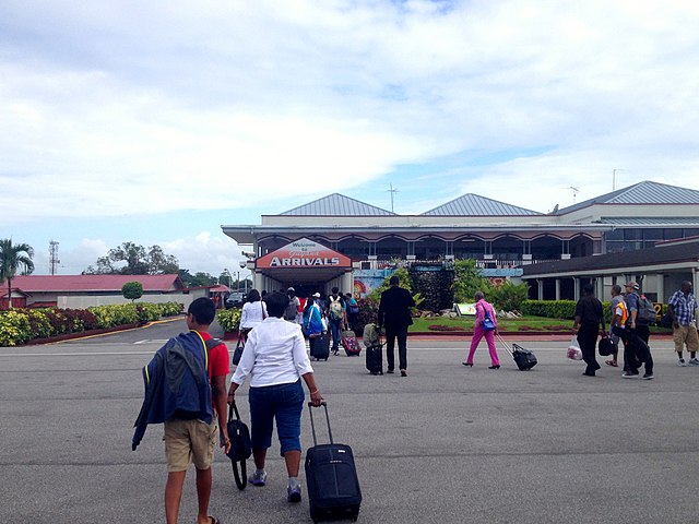 Passengers arrive at Cheddi Jagan International Airport, July 2014