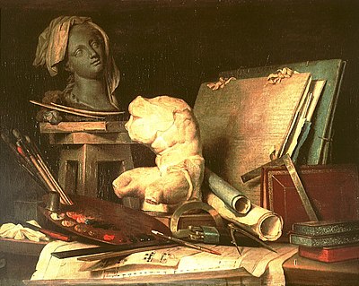 Anne Vallayer-Coster, The Attributes of Painting (c. 1769)