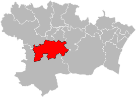 Situation of the canton of La Région Limouxine in the department of Aude