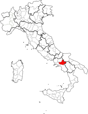 Провинция Авеллино на карте