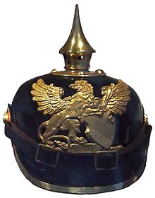 A Pickelhaube embellished with Baden's coat of arms Badische Pickelhaube-3.jpg