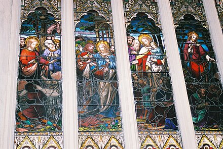 One of the windows in Bath Abbey