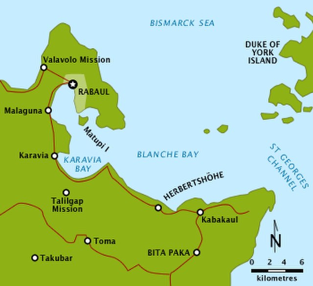 Vicinity of Rabaul, Blanche Bay and Bita Paka on the Gazelle Peninsula, New Britain