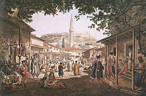 Bazaar at Athens, Edward Dodwell.